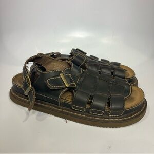 River Rapids platform Sandals men's size 10 brown faux leather‎ Y2K casual retro